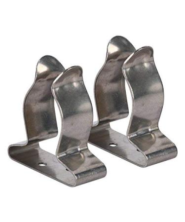 Amarine Made Pair of Stainless Steel Boat Hook Spring Clamp Holder Bracket Clip, Marine Spring Clip 9824S: I.d. 1" to 1-3/4"