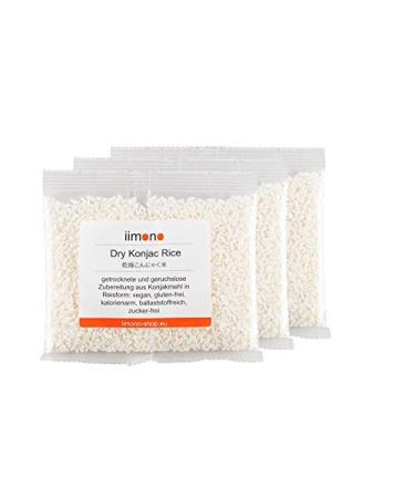 iimono Dry Konjac Rice - low-calorie & low-carbohydrate Konjac rice (3 x 200g) 200 g (pack of 3)