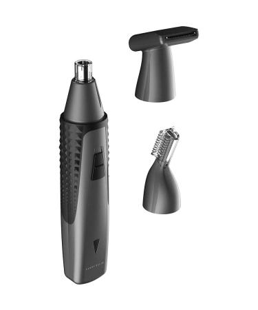 Perry Ellis Rechargeable Ear and Nose Hair Trimmer for Men | 3 Detachable Heads for Sideburns Eyebrow Nose Ear Beard Trimmer for Men | Mens Grooming Kit Detailer Brow Trimmer