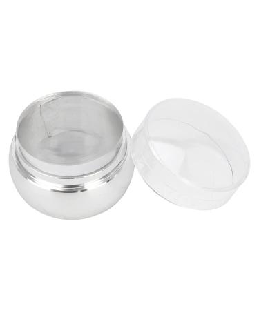 QQMORA silicone stamp with lid scrub Nail Art Stamper Polish stamp for nail art lover for nail art beginner for nail art school for nail salon use (silver)