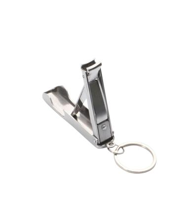 FOMIYES Stainless Steel Nail Clippers Stainless Steel Keychain Stainless Steel Bottle Opener Key Chain Fold