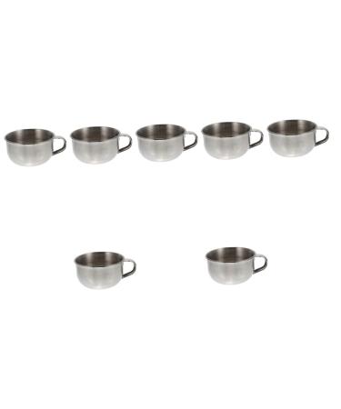 minkissy 7 Pcs Shaving Soap Bowl Stainless Steel Man Soap Bubbles Wooden