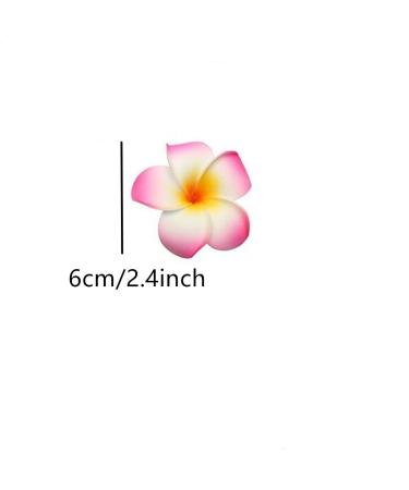 12PCS Hawaiian Plumeria Flower Hair Clips - Bohemia Foam Hairpins for Bridal Wedding Party Beach Holiday (Rose Red) - Buy Online on SooperMarket.com