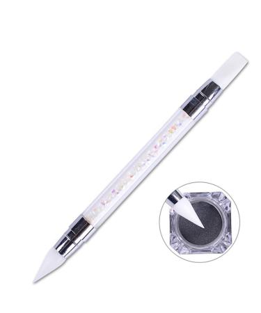 1PC Nail Art Sculpture Pens Silicone Dual Head Manicure Carving Pen Rhinestone Beads Picker Tool
