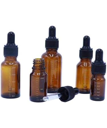 3 Pcs Empty Refillable Amber Glass Graduated Dropper Bottle Essential Oil Cosmetics Elite Fluid Container Jar Pot Holder with Glass Pipette Dropper (30ml/1oz) - Buy Online on SooperMarket.com