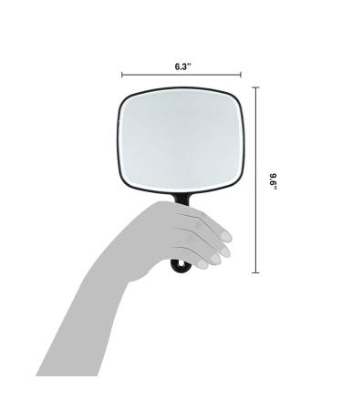 ForPro Premium Hand Mirror - Distortion-Free Reflection, Medium Size, Black - 6.3 x 9.6 - Pack of 1 - Buy Online on SooperMarket.com