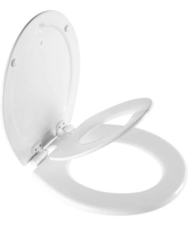 MAYFAIR 888SLOW 000 NextStep2 Toilet Seat with Built-In Potty Training Seat, Slow-Close, Removable that will Never Loosen, ROUND, White Round White