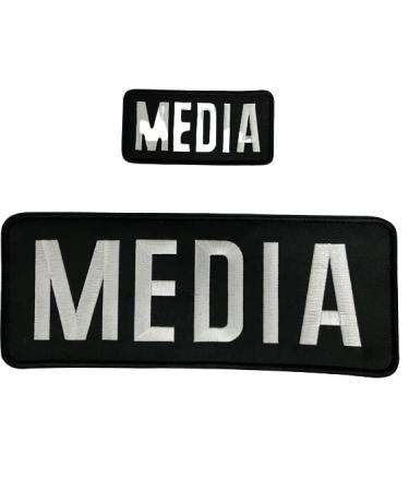 2 Pack of Media Patch 4x10 and 2x4 Embroidered with Hook and Loop