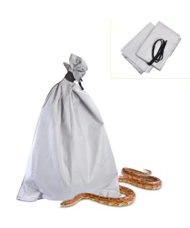 2 Pack Cloth Snake Reptile Bag with Bite Free Pouch Corner Drawstring for Capturing Moving Transporting Hunting Catching Snakes Reptiles to Vet or Travel 20x28