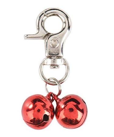 Alohha 2 Pack Pet Products Charm Triple Bell Pendant for Dog Cat Collar Decoration and Training (Red)