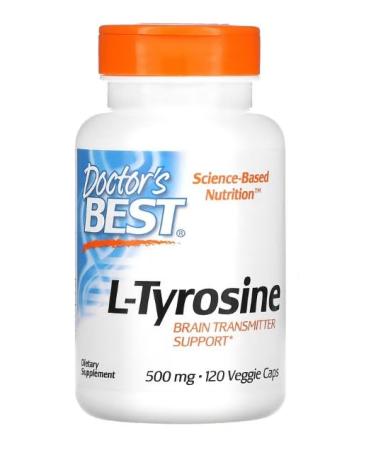 Doctor's Best L-Tyrosine 120 Vcaps Mental Concentration & Stress Support