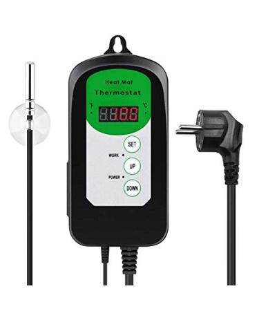 RIOGOO Digital Heat Mat Thermostat Controller for Seed Germination Reptile and Brewing 68-108 thermostat 1 pack