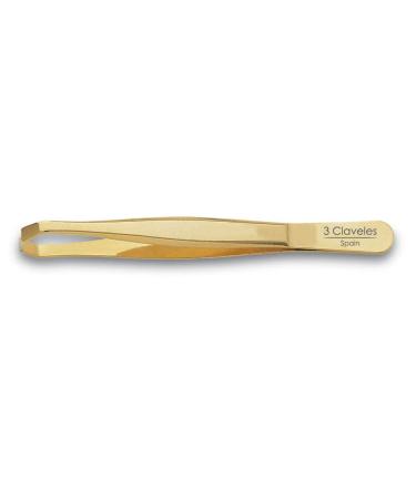 3 Claveles 12246 - Shaving tongs gold 9 cm crab tip