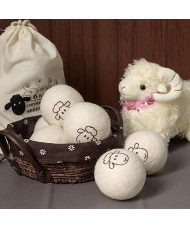 Wool Dryer Balls 6PCS Anti Static Tumble Dryer Balls Reusable Natural Fabric Softener for Laundry Wool Balls for Tumble Dryer Wool Dryer Balls to Reduce Drying Time Wrinkles and Static - Buy Online on SooperMarket.com