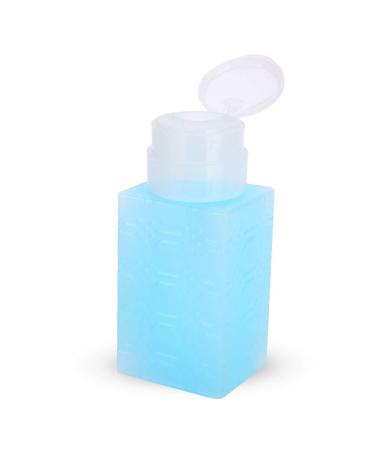 Portable Refillable Pump Dispenser Container for Nail Polish Makeup Remover Lotion (Square Blue)