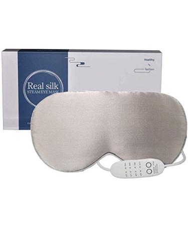 Heated eye mask pjyu silk eye mask for swollen eyes dry eyes blepharitis treatment relief of the eye load syndrome of the dry eye styes eye and MGD (gray)