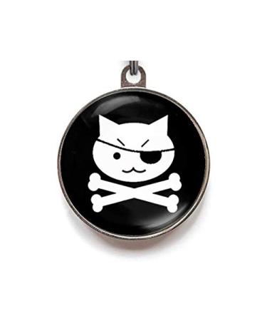 White Pirate Cat ID Tag | Free Personalisation