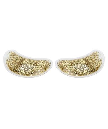 Hot cold therapy eye gel ice bag dark circles remove swelling gel eye flap reusable anti-tired ice cream mask glitter-sequels cooling warming eye (golden)