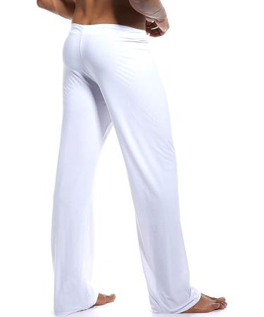 K-Men Mens Ice Silk Low Rise Yoga Pants - White, Medium - Buy Online on SooperMarket.com