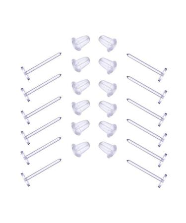 Elfstone 3mm Invisible Plastic Earrings Blank Pins Stud Tiny Head Findings DIY Supplies (200 pieces/100 Pairs)