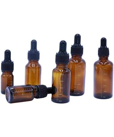 3 Pcs Empty Refillable Amber Glass Graduated Dropper Bottle Essential Oil Cosmetics Elite Fluid Container Jar Pot Holder with Glass Pipette Dropper (30ml/1oz) - Buy Online on SooperMarket.com
