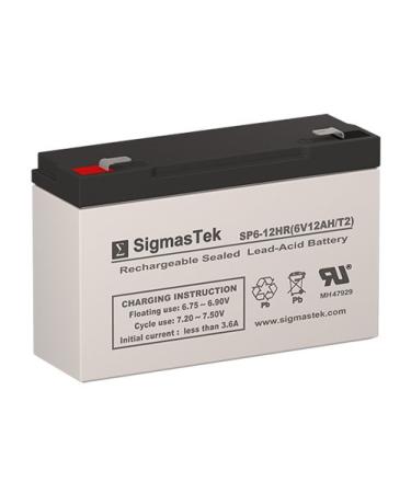 Dual-Lite 120800 Battery Replacement - 6 Volt 12AH T2 Terminal by SigmasTek