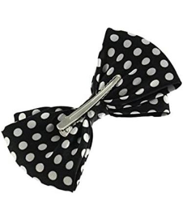 Zac's Alter Ego Large Black Polka Dot Double Bow on Crocodile Clip - Buy Online on SooperMarket.com