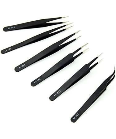 6pcs Stainless Antistatic Precision Tweezers BGA Set for Women Hair Remover & Beauty Instrument - Buy Online on SooperMarket.com