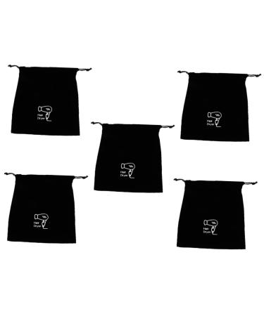 PLAFOPE 5 Pcs Purse Organizer Bags Hair Tool Bag Black Product Flannel Makeup Bag for Purse