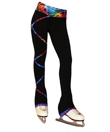 Ice Fire Figure Skating Criss Cross Pants - Silver Sky 10-12 Years