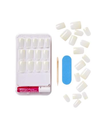 KISS Salon Acrylic Natural Nails Euphoria Medium Length Kit | DIY Manicure Set with Pink Gel Nail Glue | 28 Nails, Mini File, Manicure Stick | Ultra-Smooth Finish - Buy Online on SooperMarket.com