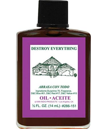 (1Pack) Indio Products Spiritual Anointing Oil- Destroy EVRYTHNG 1/2oz