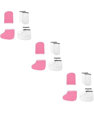 FOMIYES 12 Pairs Hand and Foot Mask Moisturizing Socks Fabric Paraffin Socks Paraffin Mittens Gel Gloves Foot Spa Covers Skin Care Gloves Soothing Skin Warmer Spa Socks Insulation Boots