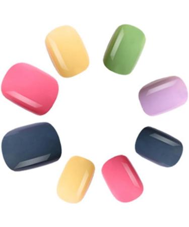 Closer 1Set Rainbow Jumping Colours False Nails Wearable Press on Nails Full Cover Nail Tips - Buy Online on SooperMarket.com