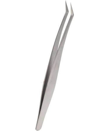 Eyelash Extension Tweezers - Silver Stainless Steel Slanted Manicure Tweezers for Precision Application - Buy Online on SooperMarket.com