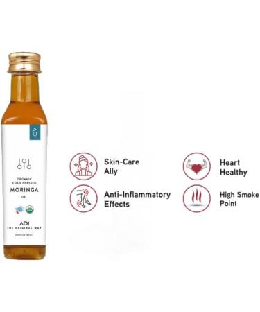Buy ADI USDA Certified Organic Moringa Oleifera Oil for Hair Growth & Skin - 8.8 Fl oz | International Shipping Available - Buy Online on SooperMarket.com