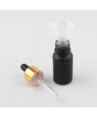 ZEOABSY 6 PiecesÂ 10mlÂ Empty Frosted Black/Gold Glass Dropper Bottles with Glass Pipette for Essence Essential Oil Elite Fluid Travel Cosmetics Storage Containers - Buy Online on SooperMarket.com
