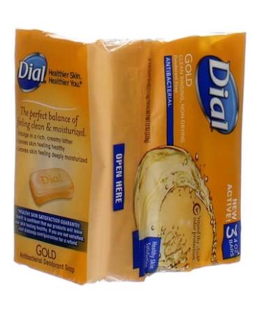 Dial Bar Soap Gold 4oz 3 Pack - Moisturizing & Antibacterial Cleansing Bars - Buy Online on SooperMarket.com