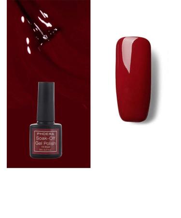 AQUAPURITY PHOERA UV Gel Nail Polish Soak off Color Gellish Base Top Tempered Matte Coat Long Lasting Varnish Manicure Art Polishes Non Smudge Formula 8ML (133 BLOOD)