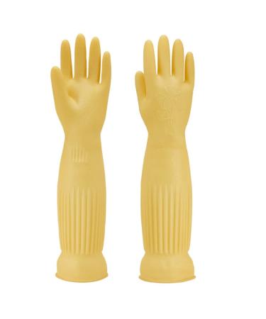 Cleaning Gloves Waterproof and Oil-resistance Rubber Glove for kitchen Cleaning (Yellow L)