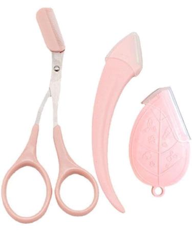 Jkapagzy Women's Eyebrow Trimming Scissors & Comb - Professional Brow Accessories for Perfect Eyebrows - Rose Color - Buy Online on SooperMarket.com