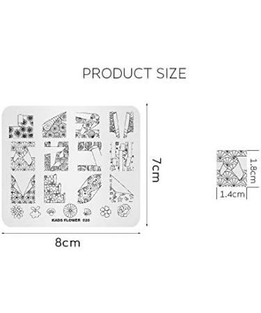 Alexnailart Nail Art Stamping Plate Flowers Geometric Template Image Plate Nail Art Tools (FL020) - Buy Online on SooperMarket.com