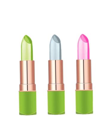 Vibely Aloe Vera Lipstick Long Lasting Moisturizer Lip Balm Temperature Color Change Lip Gloss Set 3PCS