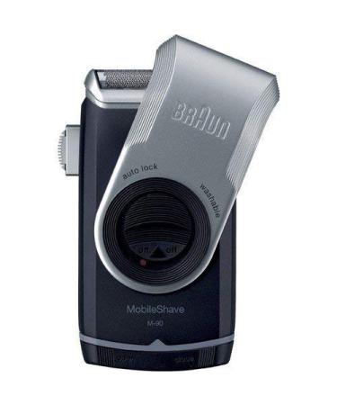 Braun MobileShave M-90 Travel Shaver Silver - Precision Trimmer, Smart Foil, Wide Floating Foil, Washable - Buy Online on SooperMarket.com