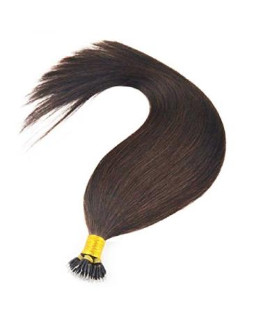 Nano Ring Hair Extensions Dark Brown Colour #2 All Lengths 16 18 & 20 22 Inches. 100% Remy Human Hair with Nano beads included! (20") Dark Brown #2
