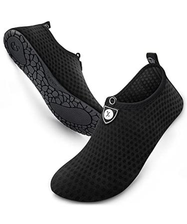 SIMARI Water Shoes Womens Mens Swim Pool Beach Aqua Socks Quick-Dry Barefoot Outdoor Surf Yoga Exercise SWS001 8.5-9.5 Women/7.5-8.5 Men 1a-circular Black