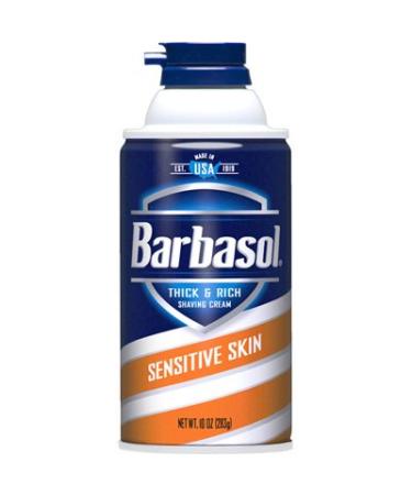 Barbasol Sensitive Skin Thick and Rich Shaving Cream, 10 Ounce Pack of 2