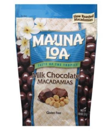 Mauna Loa Premium Hawaiian Roasted Macadamia Nuts, Milk Chocolate Flavor, 10 Oz Bag (Pack of 1)
