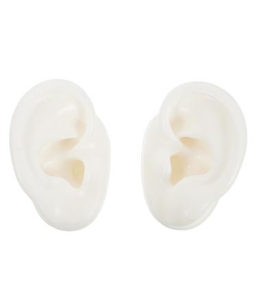 Human Ear Model 1 Pair Artificial Ears Simulation Ear Mold Artificial Ear Prop Silicone Cleaning Tools Ear Jewelry Jewelry Statue Body Silica Gel Stencils Ear Model White Medium