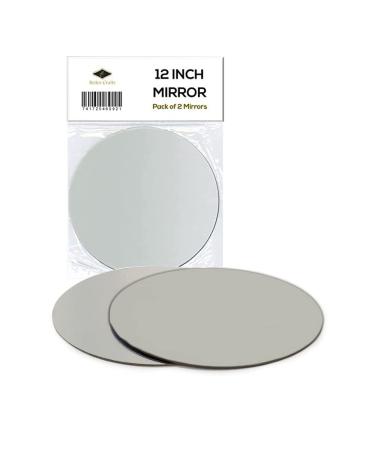 Better crafts 12 inch Round Glass Mirror Reflective - Set of 2